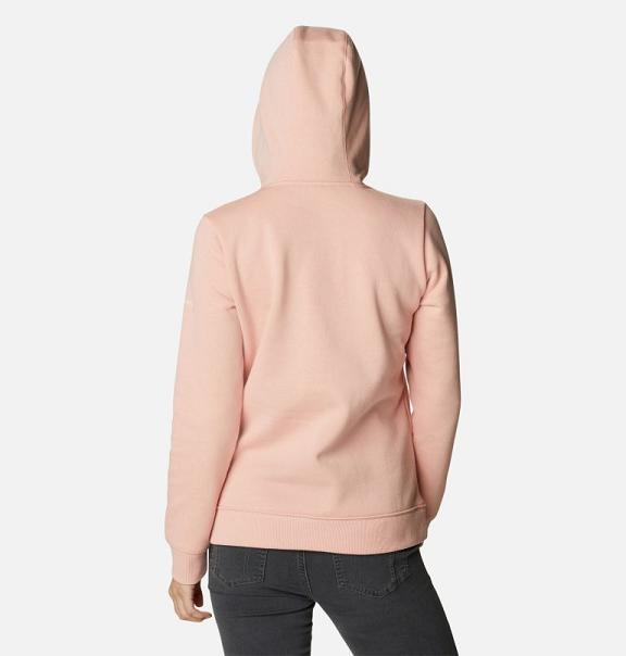 Columbia Logo Hoodies Pink For Women's NZ50329 New Zealand